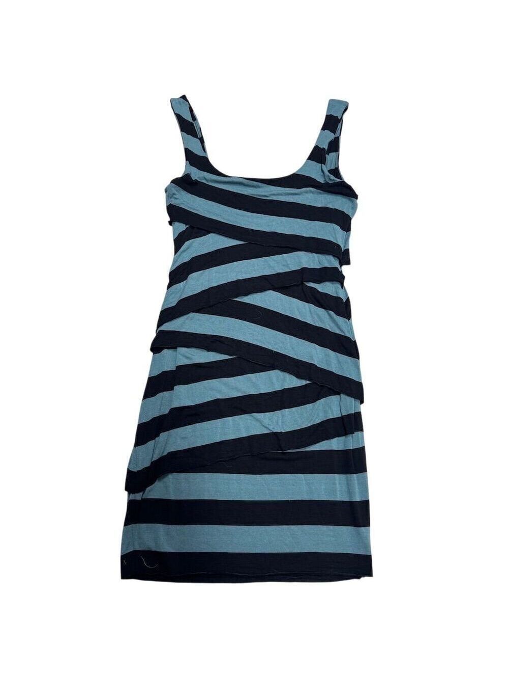 EUC Bailey 44 Women's Green and Black Striped Mini Dress Size S